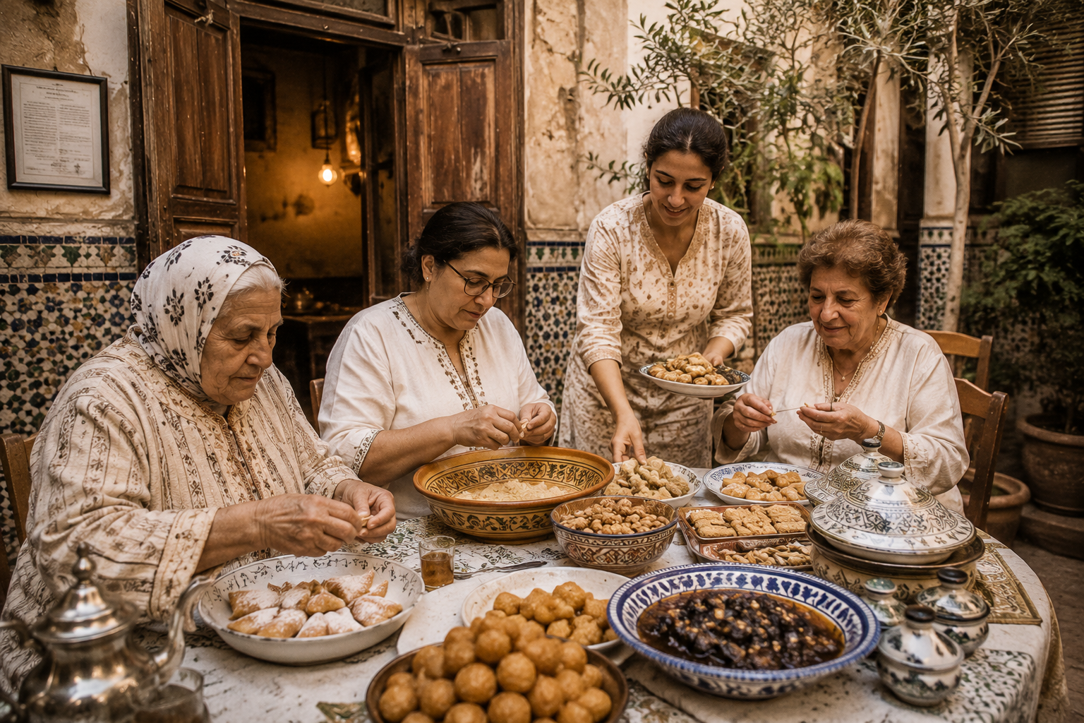 Table de cuisine marocaine d'inspiration judéo-marocaine